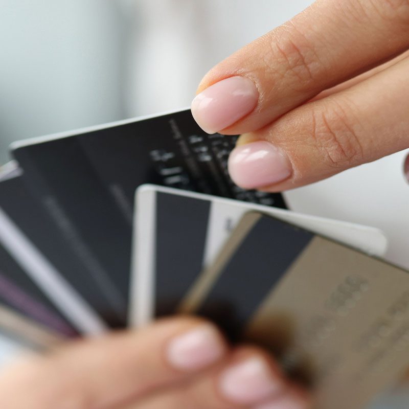Holding credit cards